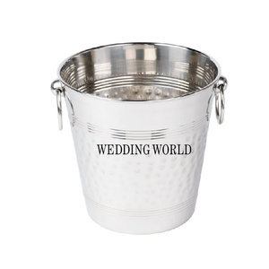 Enfriador de vino de Metal para casa y Hotel, Enfriador de vino de estilo bonito, forma redonda, diseño martillado, enfriador de vino de Metal de lujo - Product Image 2