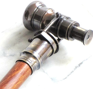 Bastón de madera náutico, bastón para caminar, cabeza de telescopio, mango de latón puro, bastón para Seguridad Humana, artesanía de Calvin - Product Image 1