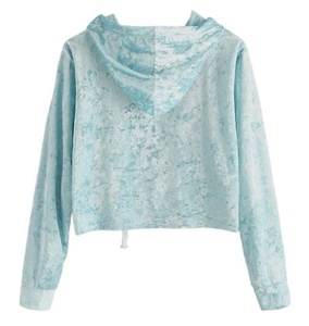 Shemax 2023 Top Qualité Vente Chaude Personnalisé En Gros Femmes Velours Cordon À Manches Longues À Capuche Crop - Product Image 6