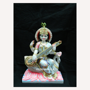 Marble Idol Saraswati Maa Statue - Product Image 1