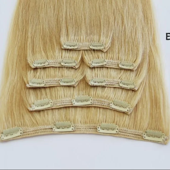 Extensions de cheveux naturels à clips, cheveux humains de qualité supérieure, haute qualité