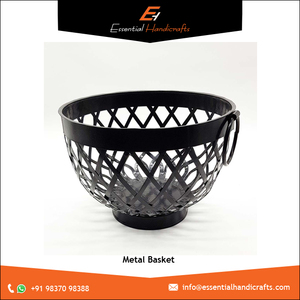 Paniers de rangement faits à la main en fer écologique de qualité supérieure Finition de revêtement en poudre durable Couleur noire pour le stockage des fruits et légumes - Product Image 6