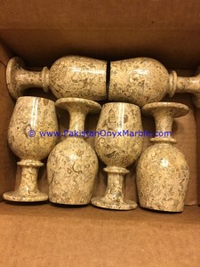 Copas de vino de mármol fósil de forma redonda ampliamente variada para uso decorativo - Product Image 6