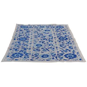 Colcha de doble Suzani hecha a mano, colgante de pared de árbol azul de la vida Suzani, tapiz bordado Vintage, venta al por mayor - Product Image 4