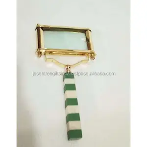 Metal Magnifying Glass With Resin Handle Gold Plating Finishing Square Shape Fancy Design For Magnifier Wholesale Price