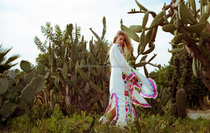 Robe élégante pour femmes, style bohème, mariage, caftan, imprimé Floral et coloré, manches évasées, broderies papillon, 2020 - Product Image 4