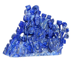 Statue de Shiva en lapis-lazuli de qualité supérieure, sculptée, figurine, pierre de guérison cristalline, Inde, Rudra Gems, décoration d'intérieur - Product Image 2