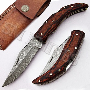 Cuchillo de bolsillo plegable de Damasco, 4 pulgadas (cerrado), hecho a mano, smf19 - Product Image 4