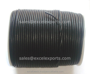 Cordons en cuir noir EXCEL EXPORTS 1.5mm tailles 2mm et 3mm lacets en cuir de qualité supérieure - Product Image 1