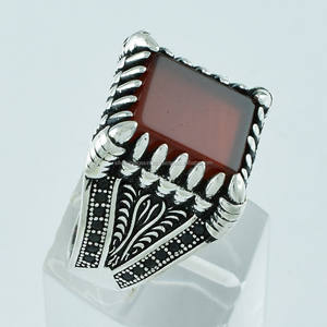 Pierre précieuse classique en argent Sterling 925 faite à la main pierre de cornaline attrayante pour la fête de mariage anniversaire direct inde grossiste - Product Image 2