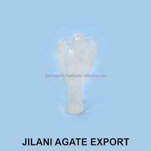 Venta al por mayor: Decoración artística y coleccionable de 1 pulgada con ángel Jilani grabado en cuarzo rosa, estilo Feng Shui y chakra, duradera. - Product Image 2