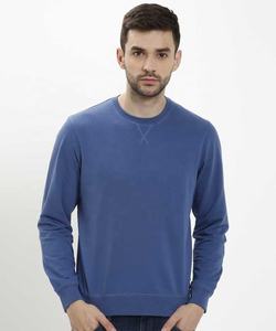 Sudadera de cuello redondo personalizada de alta calidad para hombre con logotipo bordado Sudadera con capucha de punto anticontracción - Product Image 1