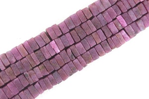 16\" Long Natural Ruby Gemstone Heishi <b>Beads</b> Smooth Square Shape Handmade Jewelry Making <b>Red</b> Colour Wholesale - Product Image 4