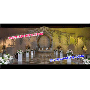 Panneaux muraux de mariage en cuir, unis, doré blanc, pour fêtes, fabrication - Product Image 1