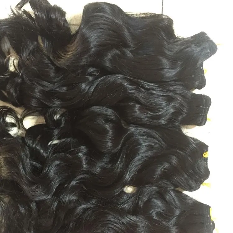 فيتنام أفضل سعر المصنع وصلات شعر طبيعي مموج النسيج بشرة كاملة عالية الجودة شعر خام من فيتنام نجوين ثي نهي مصنع