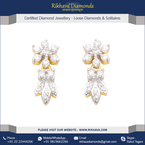 ต่างหูคู่เพชรทองคำบริสุทธิ์ - Product Image 2