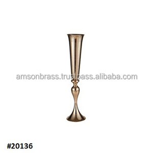 Florero de Metal plateado, centro de mesa para Banquete de boda, decoración de boda, lo último en florero de tendencia 2024 - Product Image 3