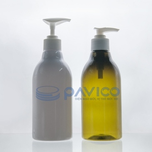 ขวดพลาสติก PET สีเขียวมอสขนาด300มล. หัวไหล่กลม24มม. พร้อมปั๊มขวดแชมพู29กรัม - Product Image 3