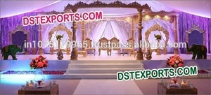 Boda madera tallada Palacio Mandap boda india ocho pilares dobles de madera MandapWedding hecho a mano Simple madera Mandap EE. UU. - Product Image 5