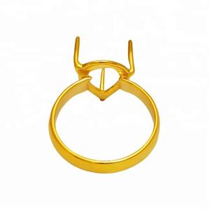 แหวนเปล่าประดับอัญมณีทรงลูกแพร์ชุบทอง925เงินแท้สำหรับทุกเพศผู้ผลิตขายส่งโดย CDP - Product Image 3