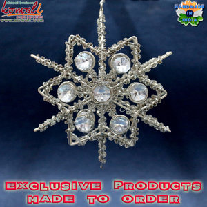 Perlen Großhandel Metall Weihnachts glas Kristall Schneeflocke Ornament