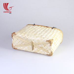 กระเป๋าชายหาดไม้ไผ่วินเทจสุดหรูสำหรับผู้หญิงกระเป๋าถือฤดูร้อนพร้อมที่จับสองอันเปิดปิดทำจากเวียดนาม - Product Image 6