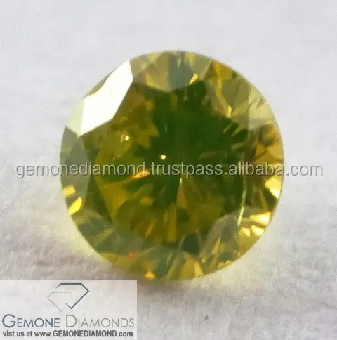 Lot de diamants de couleur jaune, diamant naturel amélioré, pour le prix en gros