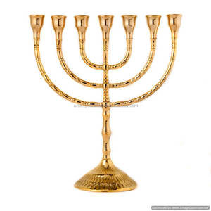 Bougie fantaisie en or Menorah luxe meilleure qualité Standard vente en gros bougie décorative moderne Menorah - Product Image 1