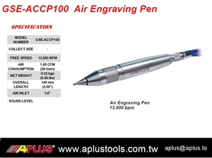 Stylo de gravure pneumatique APLUS GSE-ACCP100, 13 000 BPM, 2,2 kg - Product Image 3