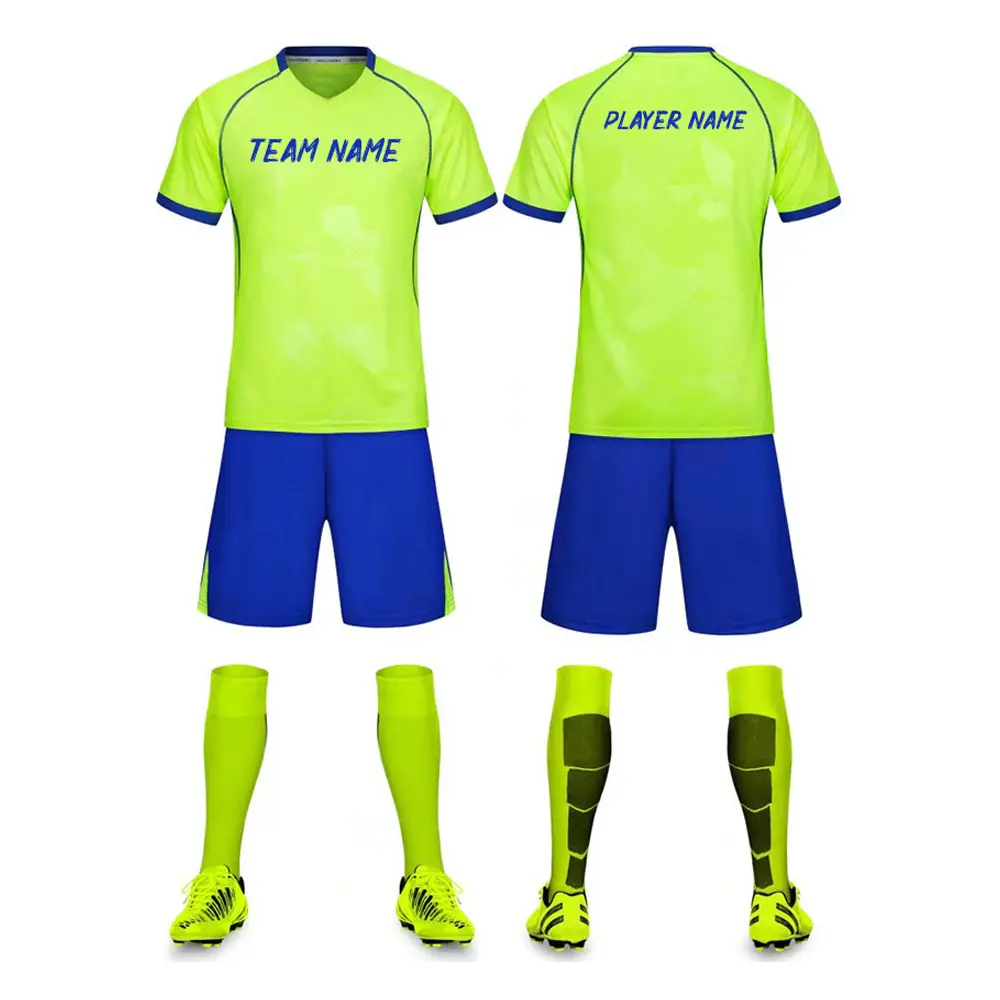 Kit d'uniformes de football au design personnalisé Maillot de football avec short par sublimation Kit de football nouvelle saison Kit de football de haute qualité