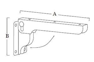 Стальной складной регулируемый кронштейн-опора для полки, треугольный, с порошковым покрытием - Product Image 2