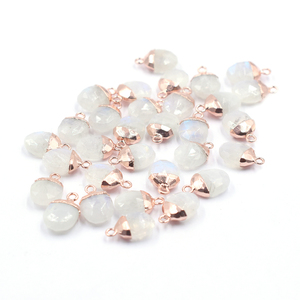 Pierre de lune arc-en-ciel, 12 à 14 MM, avec auvent en forme ovale, pendentif plaqué en or Rose - Product Image 4