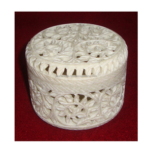 Caja de regalo de piedra de jabón, forma redonda - Product Image 1