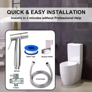 Redge - Premium Badkamer Handheld Bidet Wc Spuit Shattaf Spuit Best Gebruikt Voor Persoonlijke Hygiëne En Potje Wc