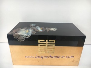 ชุดหรูหราคุณภาพสูง3ชิ้นกล่องแล็คเกอร์สีดำและสีทอง - Product Image 3