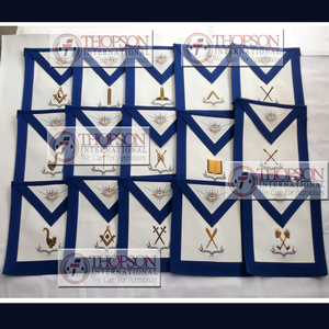Tela de cinta de algodón de imitación de cuero bordada hecha a máquina Senior Warden delantal Collar artesanía tradicional Masonic Regalia para - Product Image 6