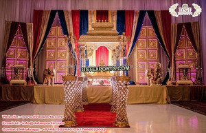 Maharani-Decoración de escenario de boda, conjunto de escenario de boda indio, último fabricante, a la venta - Product Image 2