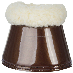 Shemax 2024 Equitación Ecuestre de alta calidad al por mayor de colores personalizados de charol de piel sintética de protección Overreach Bell Boots - Product Image 3