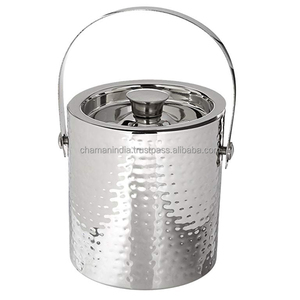 Cubo de hielo de acero inoxidable martillado - Product Image 1