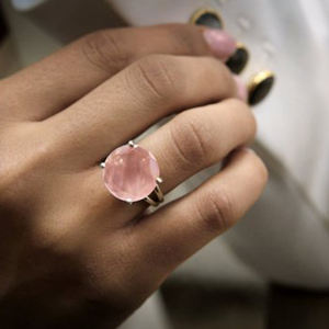 แหวนทองเหลืองทรงเพชรสำหรับผู้หญิง งานแฮนด์เมด ดีไซน์ทันสมัย ประดับพลอยสีโรสโกลด์  แบบหนามเตย ปรับขนาดได้ เหมาะสำหรับงานแต่งงาน งานหมั้น หรือเป็นของขวัญ - Product Image 2