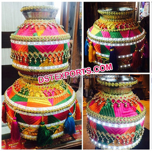 Mandap de mariage hindou moderne, pots en acier design Choris pour les événements de mariage indiens - Product Image 5