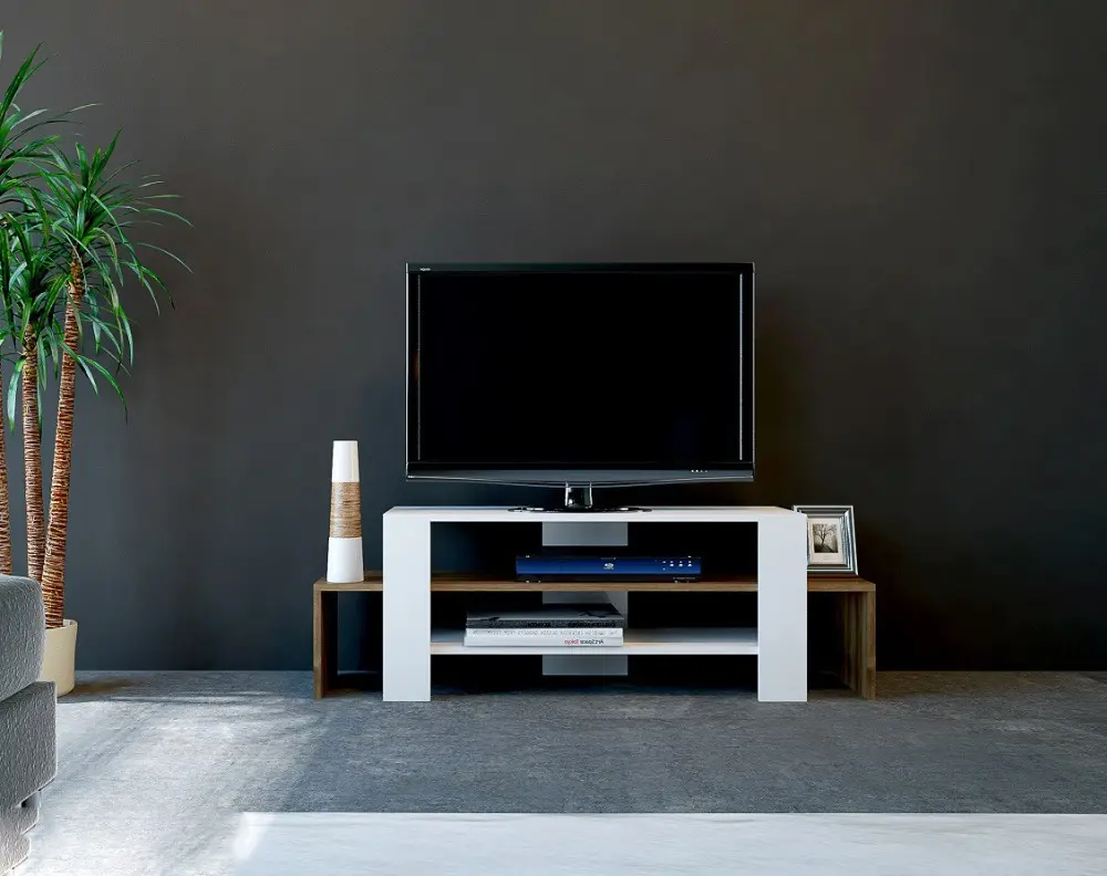 Taban ucuz Modern beyaz ceviz Tv standı