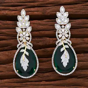 CZ Jewellery Earrings American Diamond Manufacturers - Green