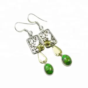 Famous Brand Hot Sale Style 925 Sterling Silver Turquoise Gemstone Earring For woman For Gift