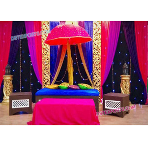 Muslim Wedding Mehandi Night Decorations Wedding Golden <b>Backdrop</b> <b>Frame</b> for Mehandi Stage Indian Wedding Mehandi Sangeet Stage - Product Image 1