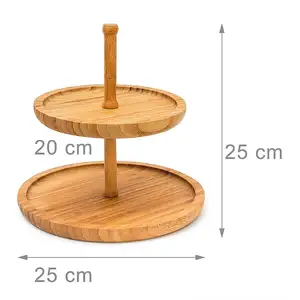 Chaîne à fruits en bois vintage, avec 2 assiettes rondes pour collations