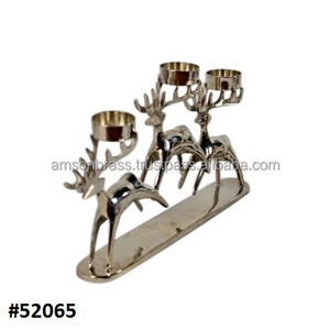 Metal <b>Candle</b> <b>Holder</b> for Restaurant Decoration Modern Design Desktop <b>Candle</b> <b>Holder</b> Silver Plated Reindeer - Product Image 4