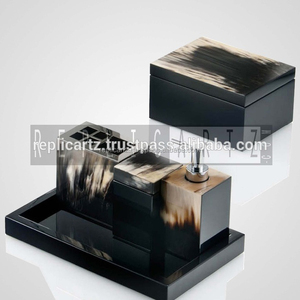 Productos de baño con incrustaciones de cuerno en juego de baño Juego de accesorios de baño Vidrio decorativo - Product Image 2