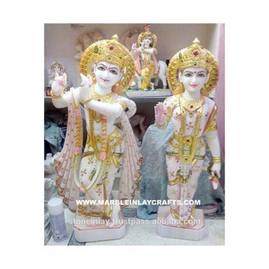 White Marble Radha Krishna statue, Marble God Statue - Product Image 1