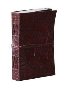 Patrón de piel de cocodrilo en relieve de dragón, diario de cuero genuino, cuaderno, suministros de oficina escolar, libro de sombras, diario envolvente - Product Image 3